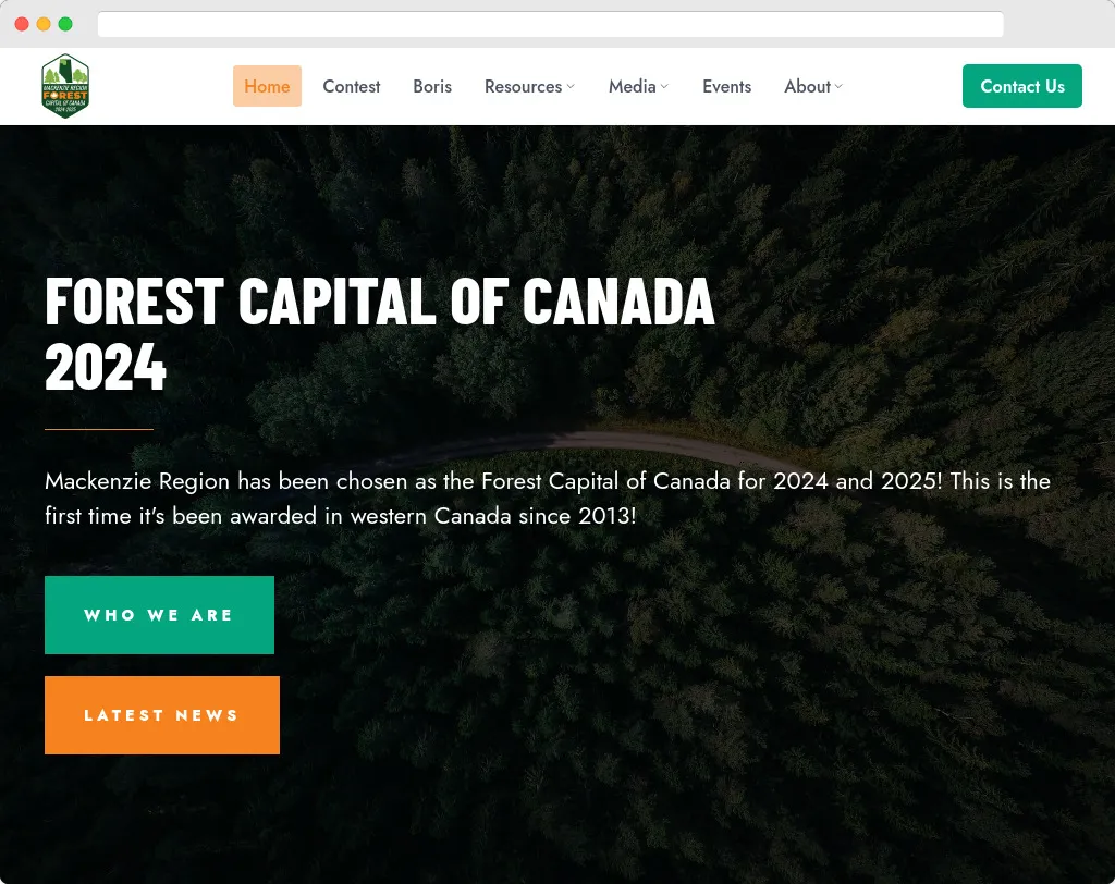 Forest Capital of Canada Website