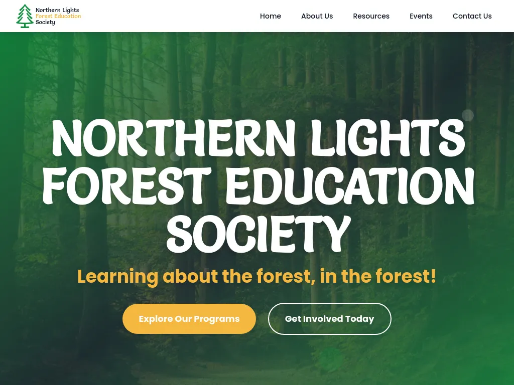 Northen Lights Forest Education Society Website